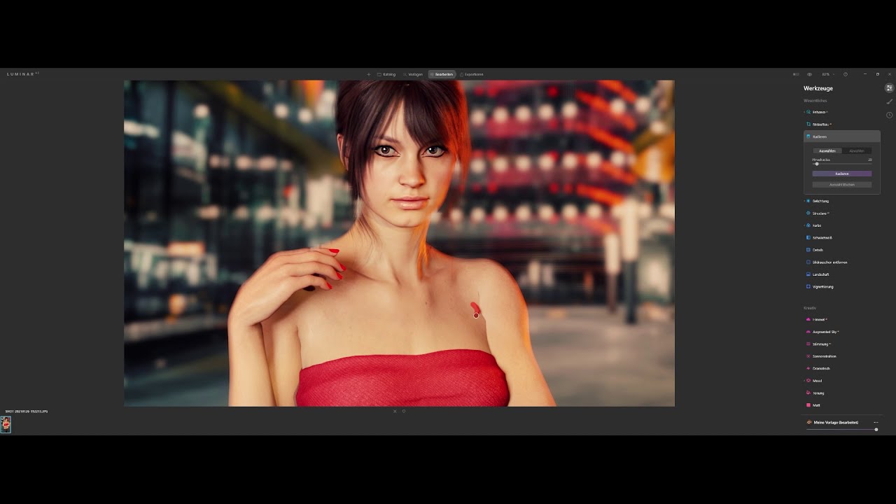 Quick Fotosetup - Street Portrait Fotoshooting in SetALight3D and Luminar AI Edit