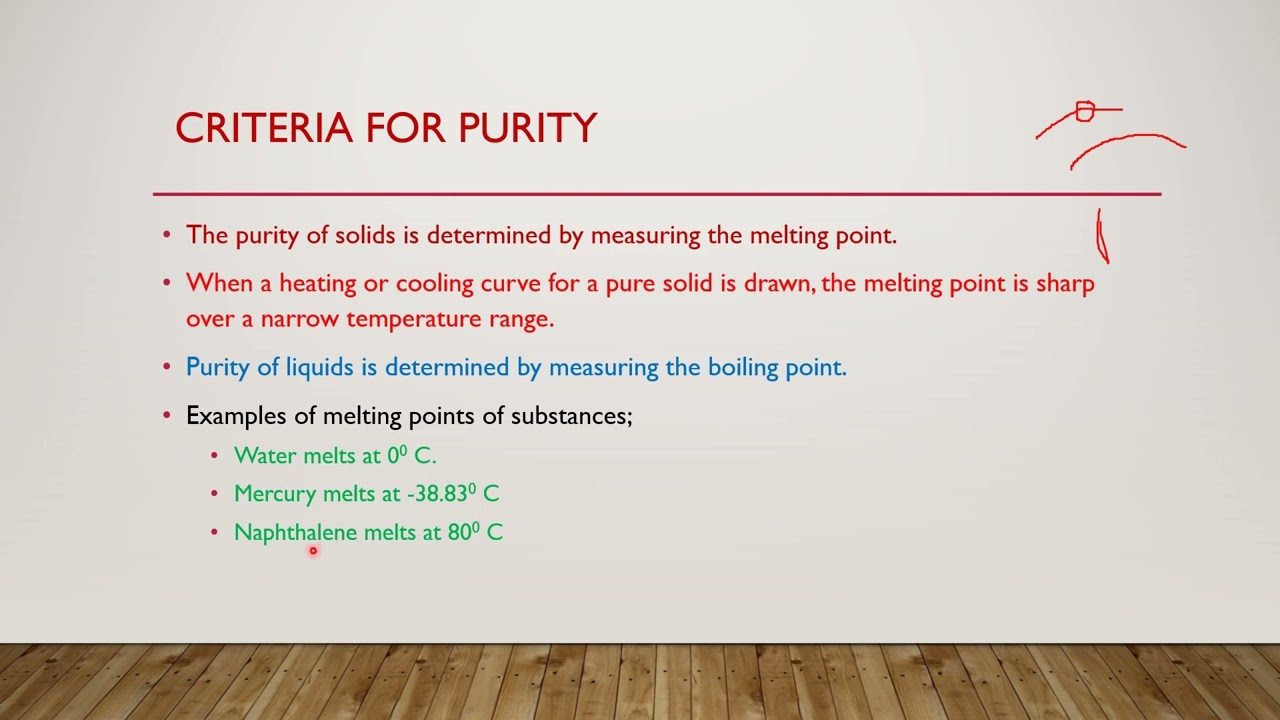 Criteria for purity- Chemistry lesson