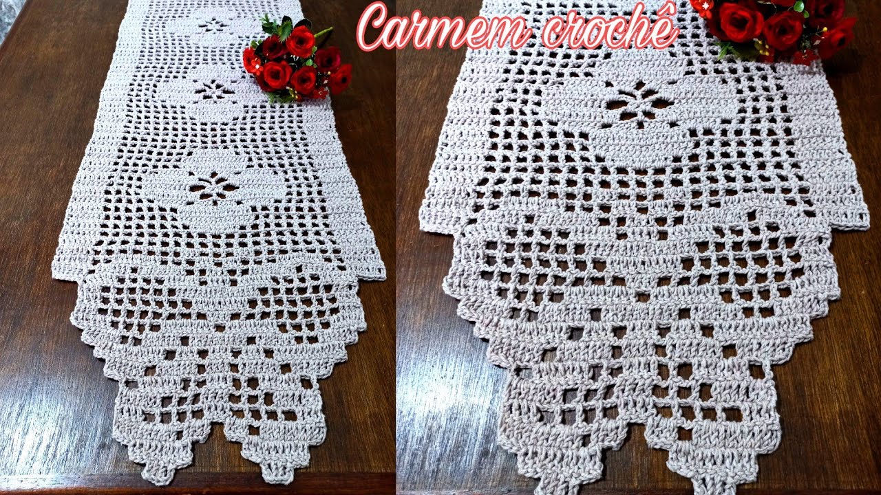 COMO FAZER UM CAMINHO DE MESA MODELO BORBOLETA NO CROCHÊ FILÉ PASSO A PASSO COMPLETO 🦋