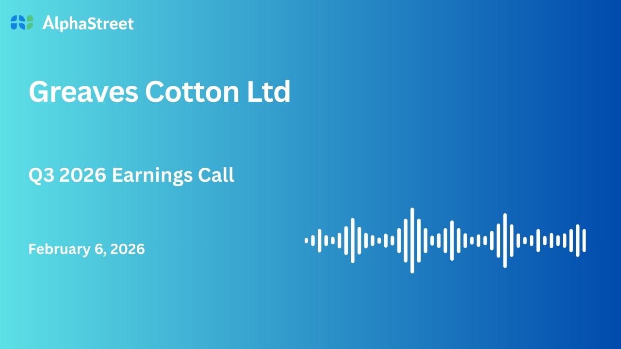 Greaves Cotton Ltd Q3 FY2025-26 Earnings Conference Call