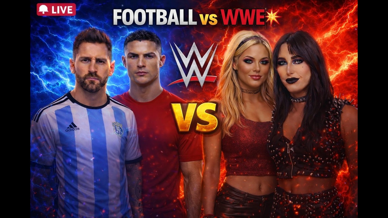 Messi & CR7 vs Rhea & Liv – LIVE FIGHT 🔥 #WWE2K25 #CR7 #messi