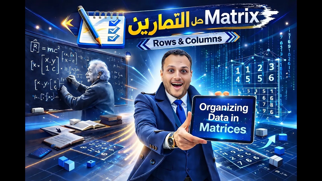 📌 Matrices | Lesson 1 (أولى ثانوي لغات) | حل تمارين Organizing Data in Matrices