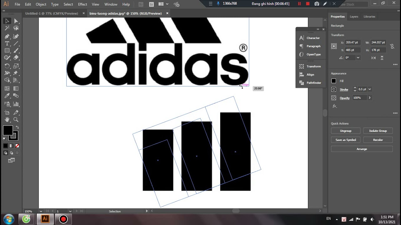 Vẽ Logo Adidas Trong Adobe Illustrator
