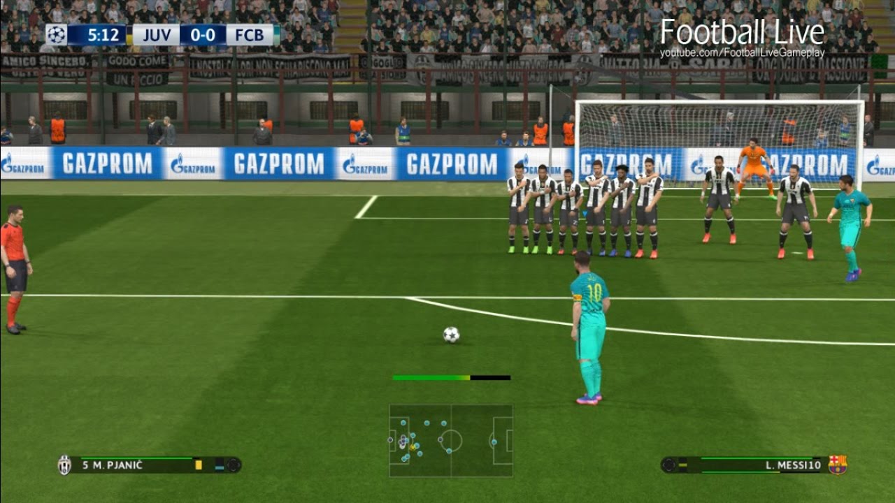 PES 2017 | Juventus vs Barcelona | Free Kick Goals Messi and Pjanic | UEFA Champions League