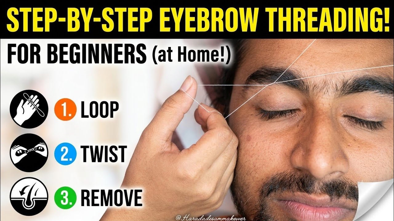 How to make left thick eyebrows | Parlour jesi threading ghar pr chutkiyo m shekhe