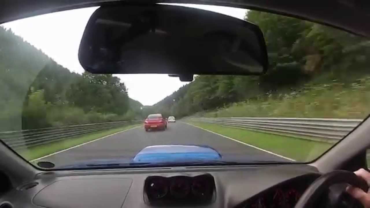 Nurburgring Subaru STi near miss Kesselchen