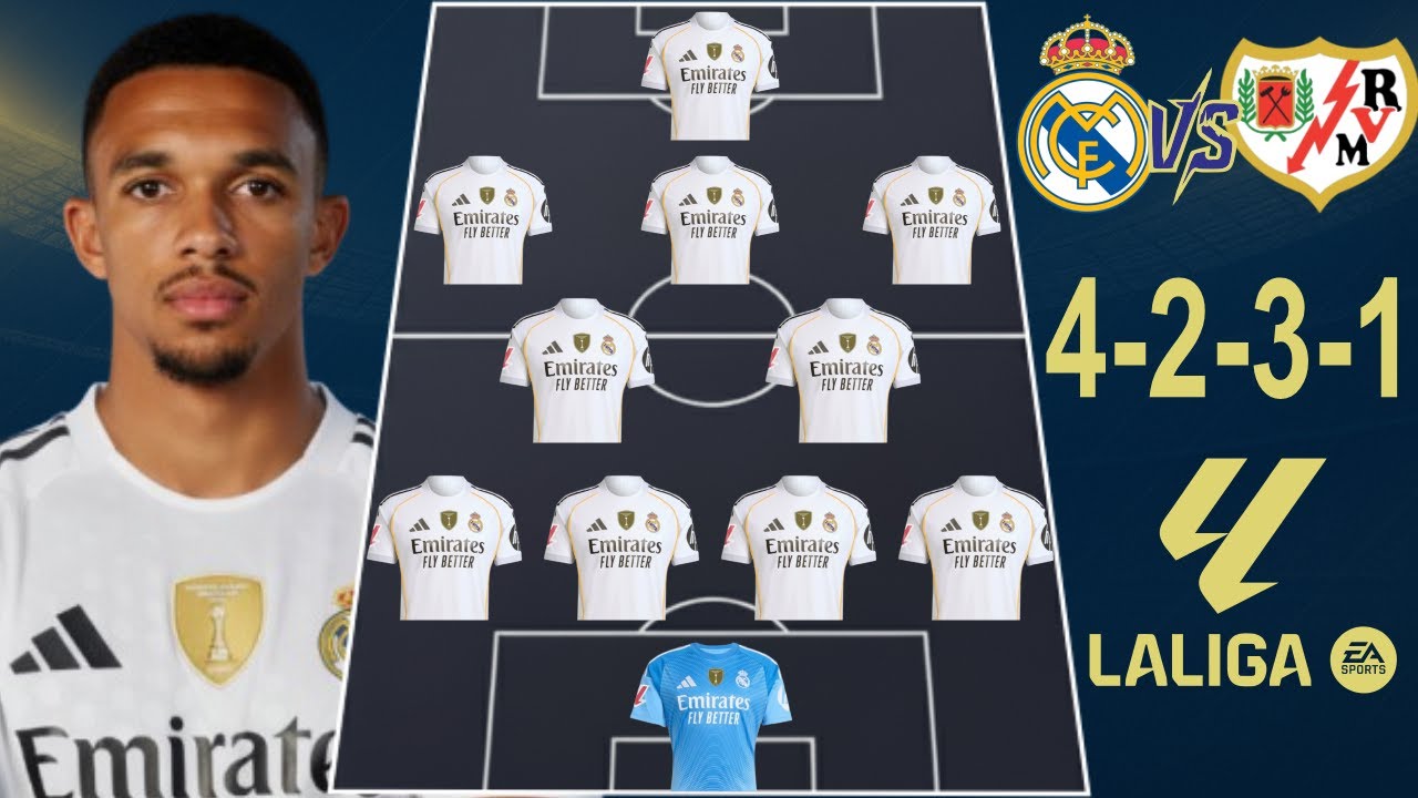⚽ REAL MADRID VS RAYO VALLECANO 🔥 REAL MADRID PREDICTED LINEUP (4-2-3-1) LA LIGA 25/26