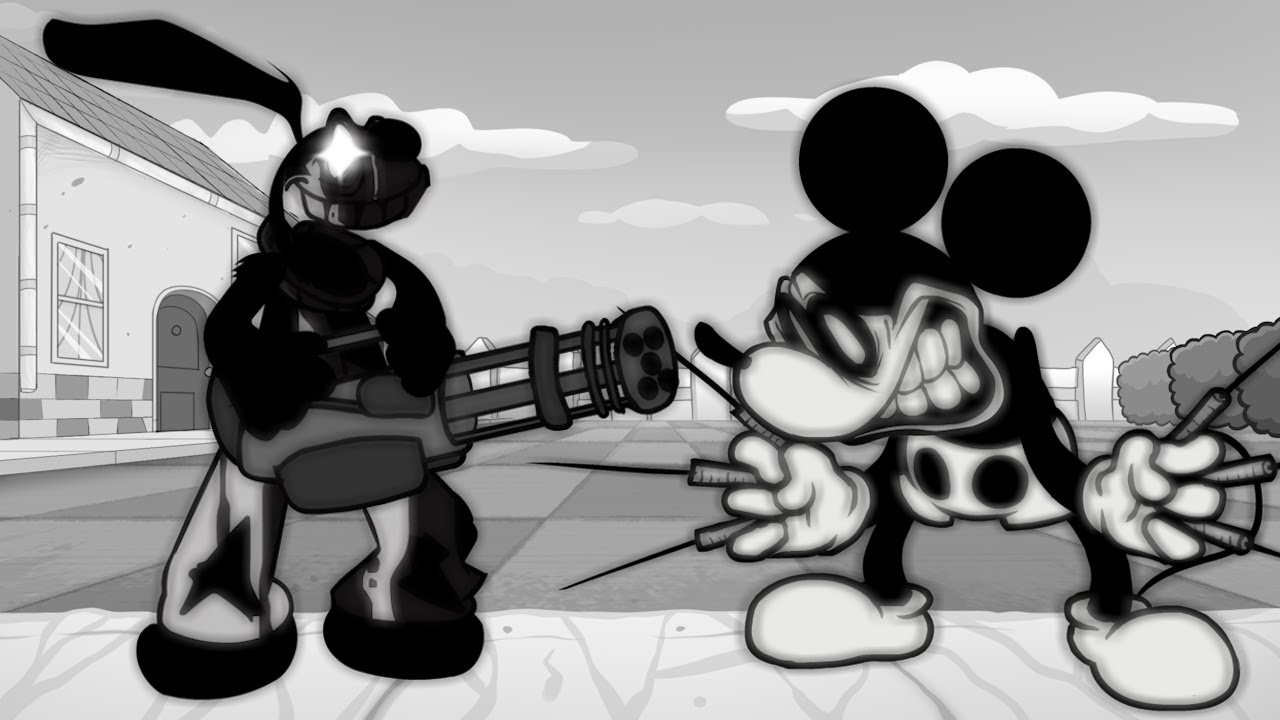 【FNF】Bad Bash but Oswald and Mickey Mouse sings it