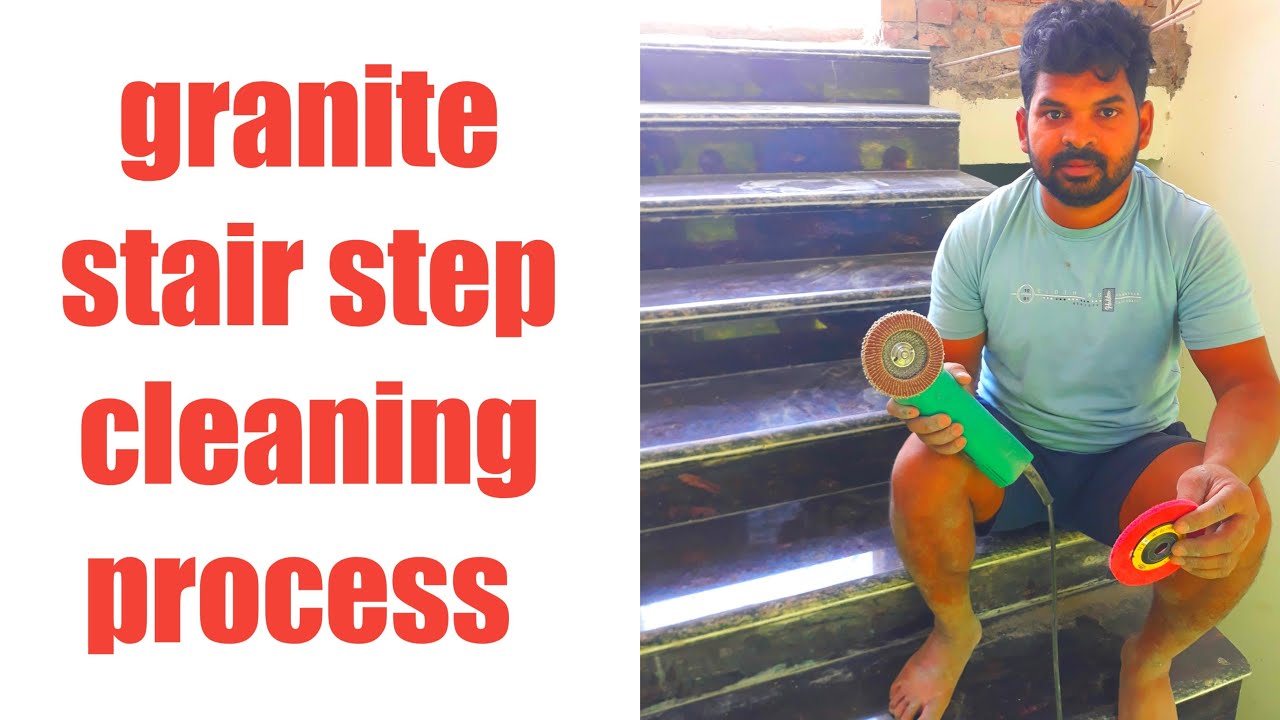 granite stair step cleaning process in hindi video सीढ़ी के ग्रेनाइट को साफ करने का तरीका