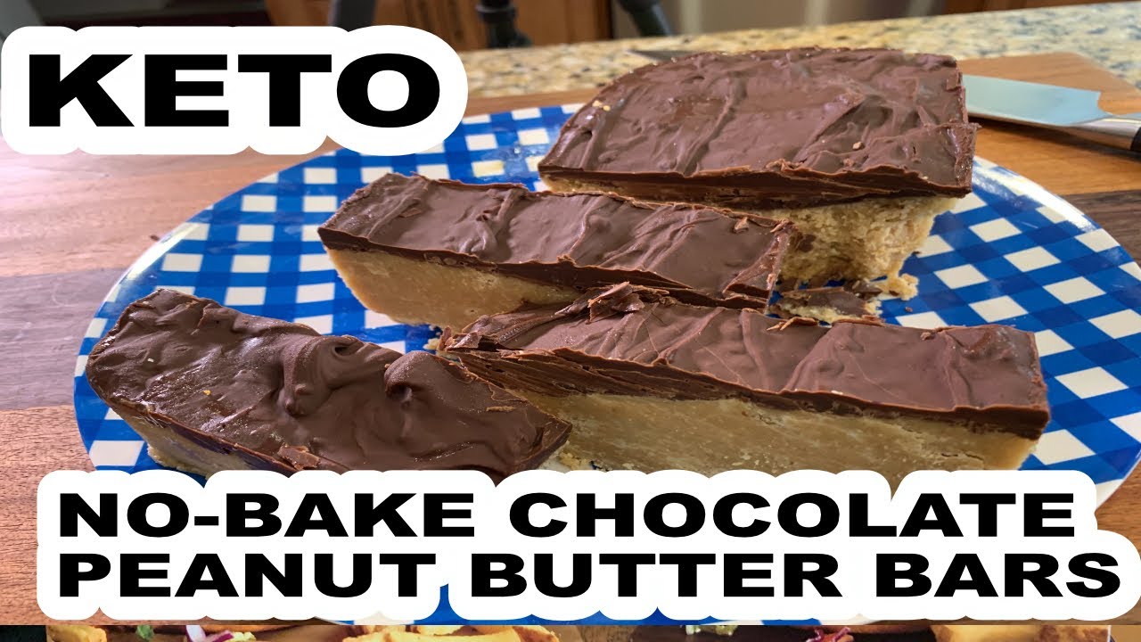 KETO no-bake Chocolate Peanut Butter Bars