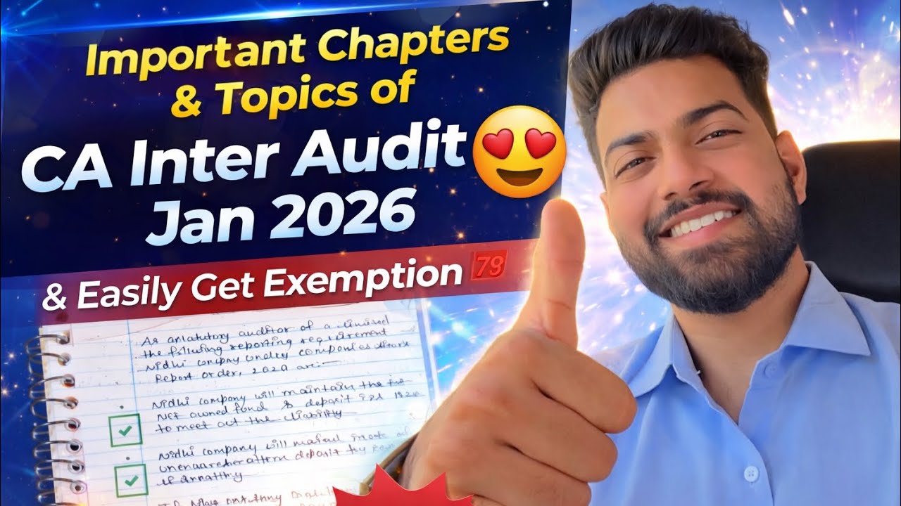 Important Audit Topic’s CA Inter Jan 2026 | 