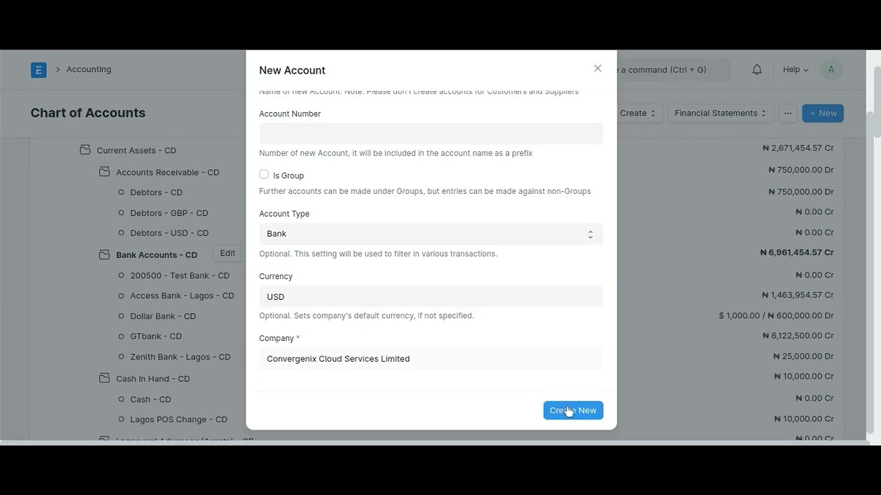 How To Modify The Chart of Accounts on ERPNext