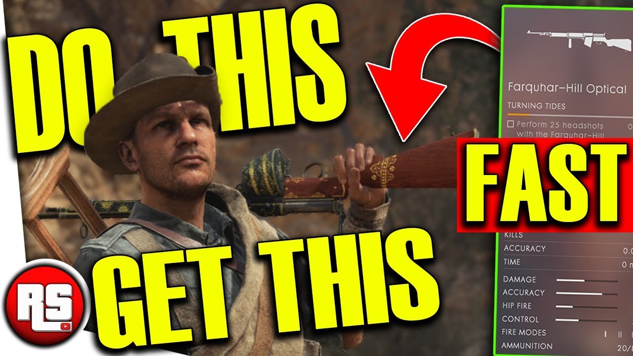 FARQUHAR RIFLE: How to UNLOCK FAST, (best medic rifle?) BATTLEFIELD 1 farquhar HILL unlock