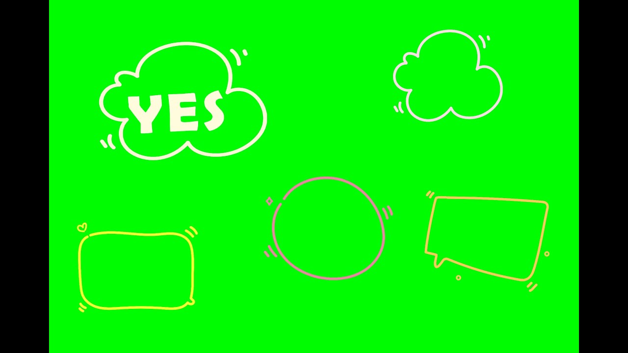 YES NO ICON (Speech BUBBLES ) GREEN SCREEN EFFECT