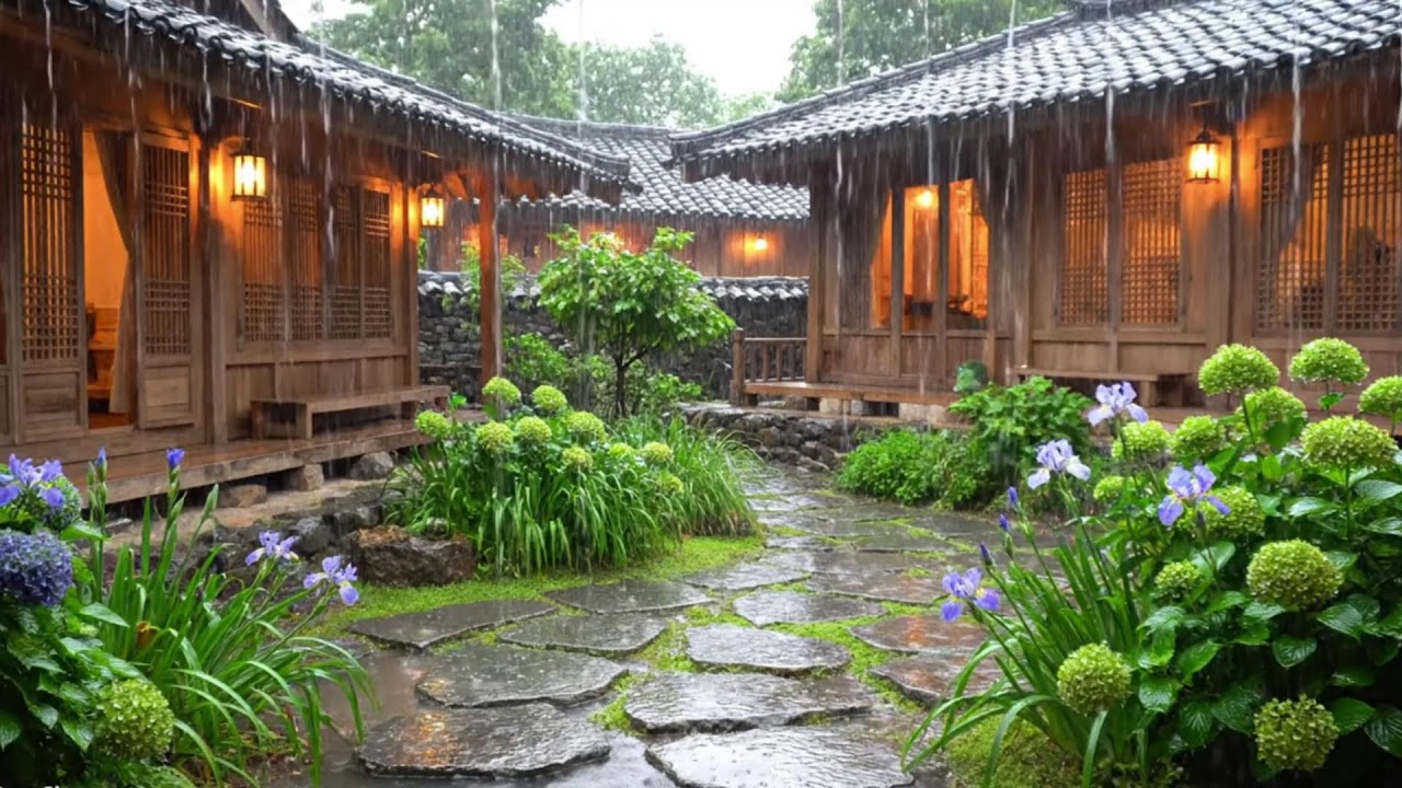 🔴 LIVE Rainy Night at Wooden House – Safe, Warm & Relaxing