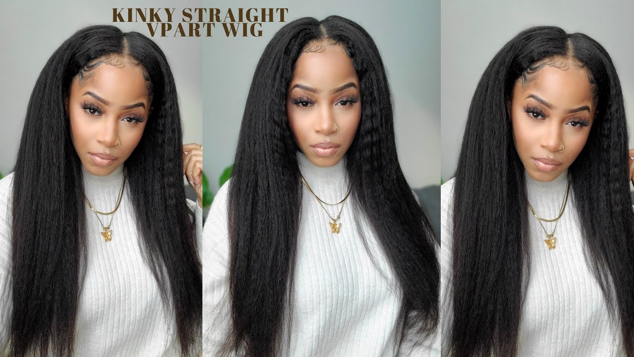 Affordable Kinky Straight V Part Wig (Little to NO LeaveOut) ft.Nadula Hair | SharronReneé
