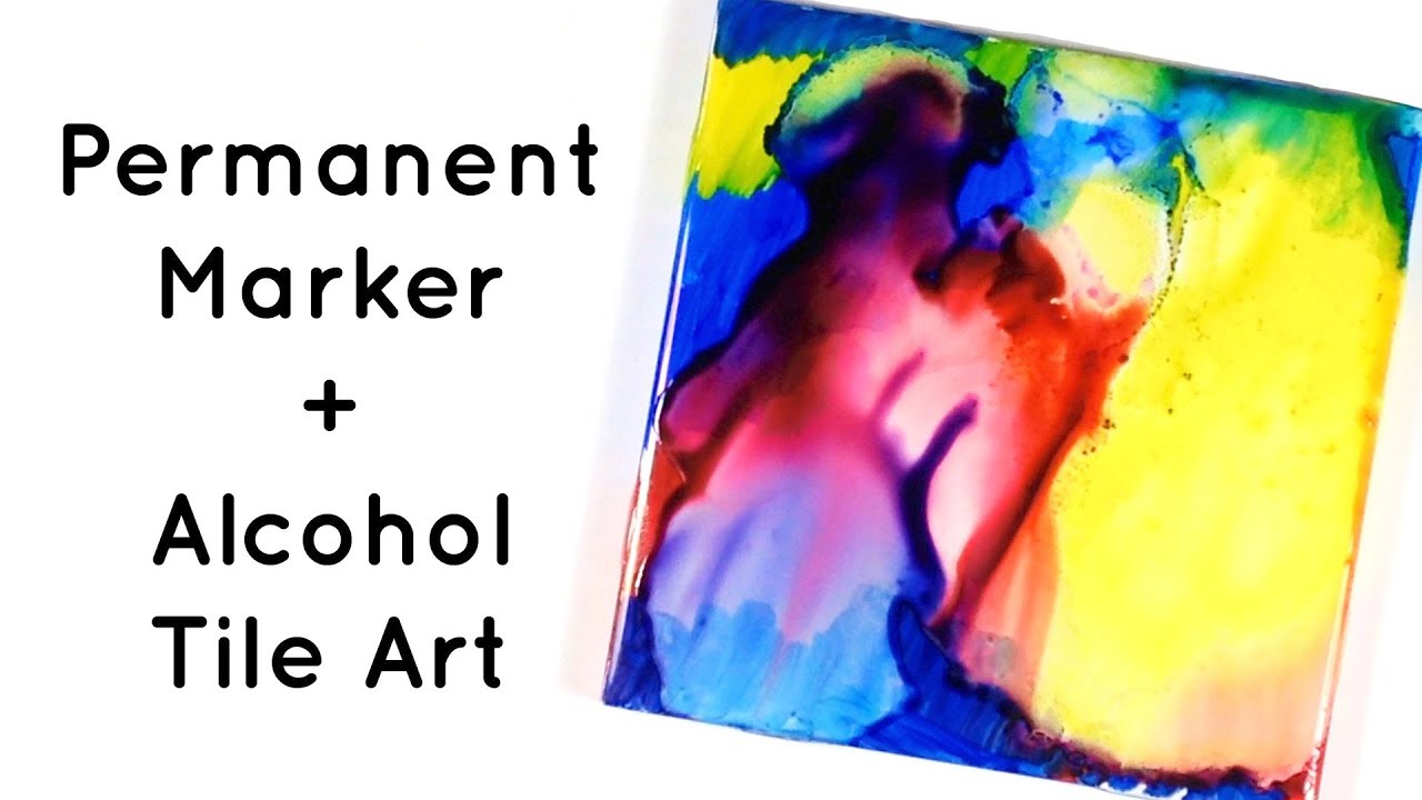 Permanent Marker and Alcohol Tile Art