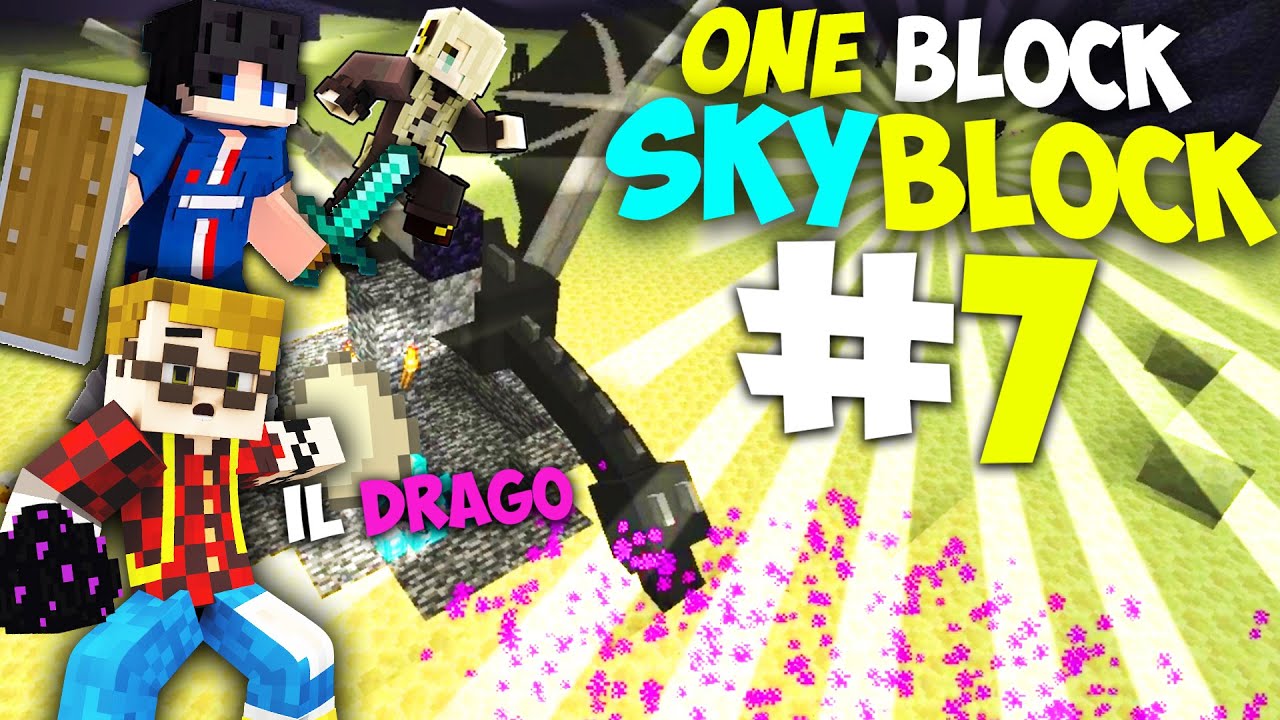 ONE BLOCK SKYBLOCK - PARKOUR NELL' END PER UCCIDERE IL DRAGO !! #7