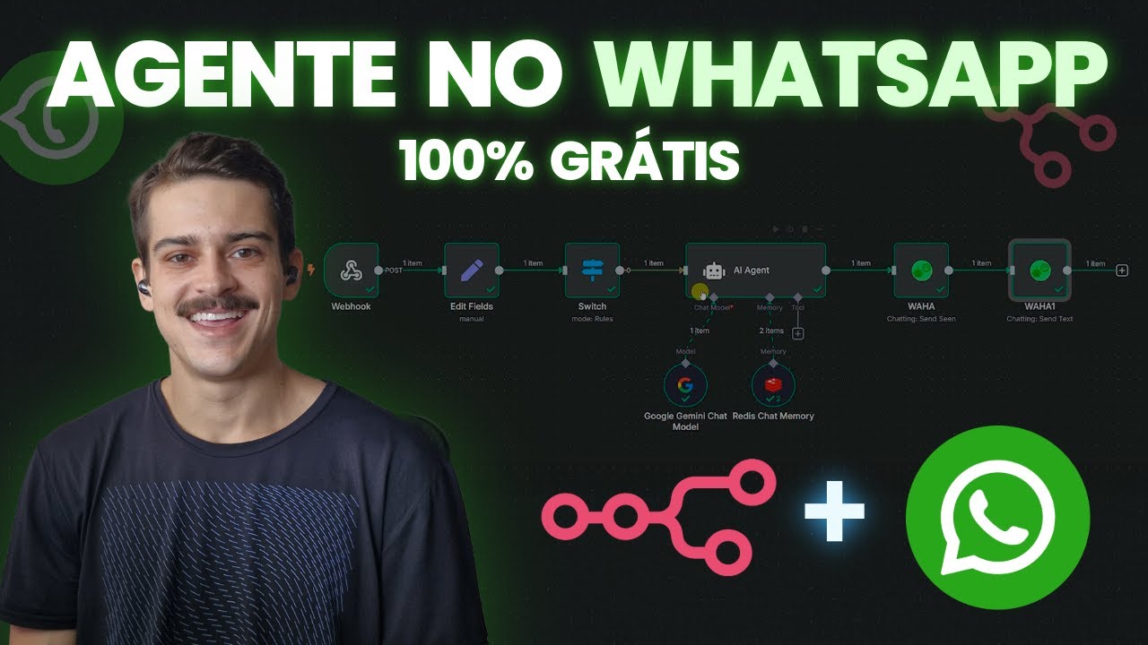 Crie um Agente de IA no WhatsApp 100% GRÁTIS com n8n!