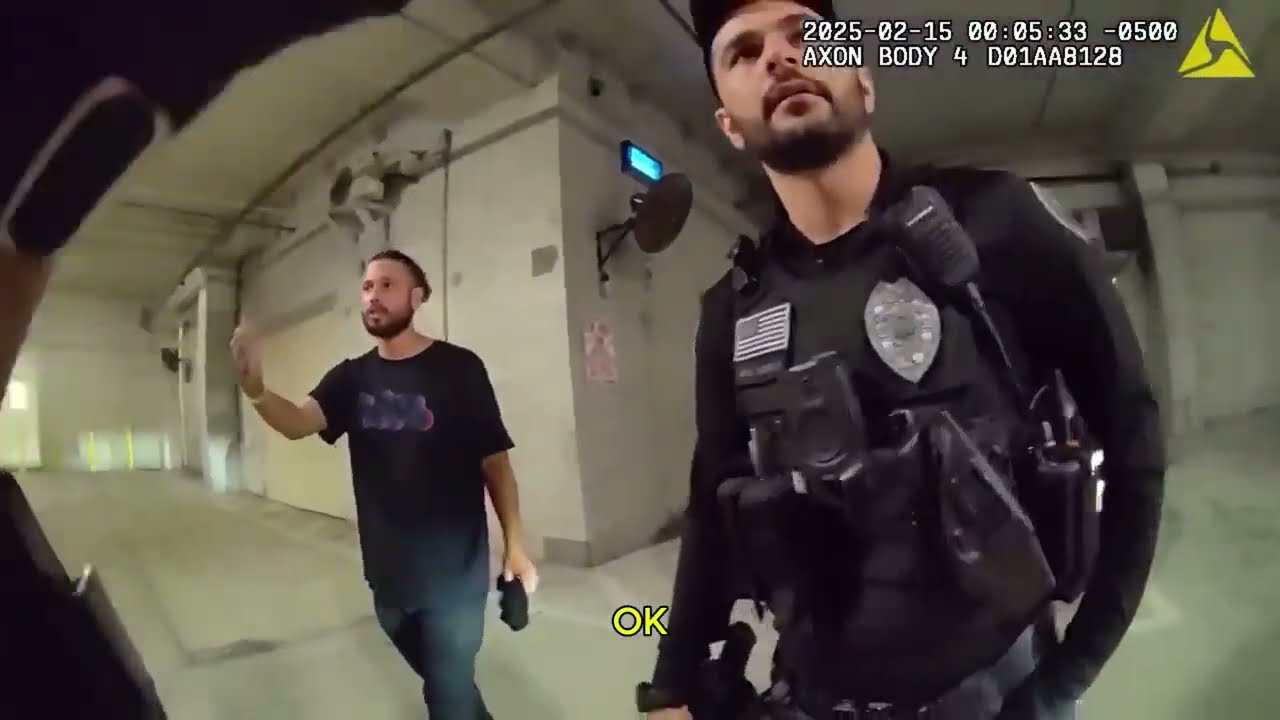 Wild Fight in Parking Garage &mdash; Officer Gets Kicked!
