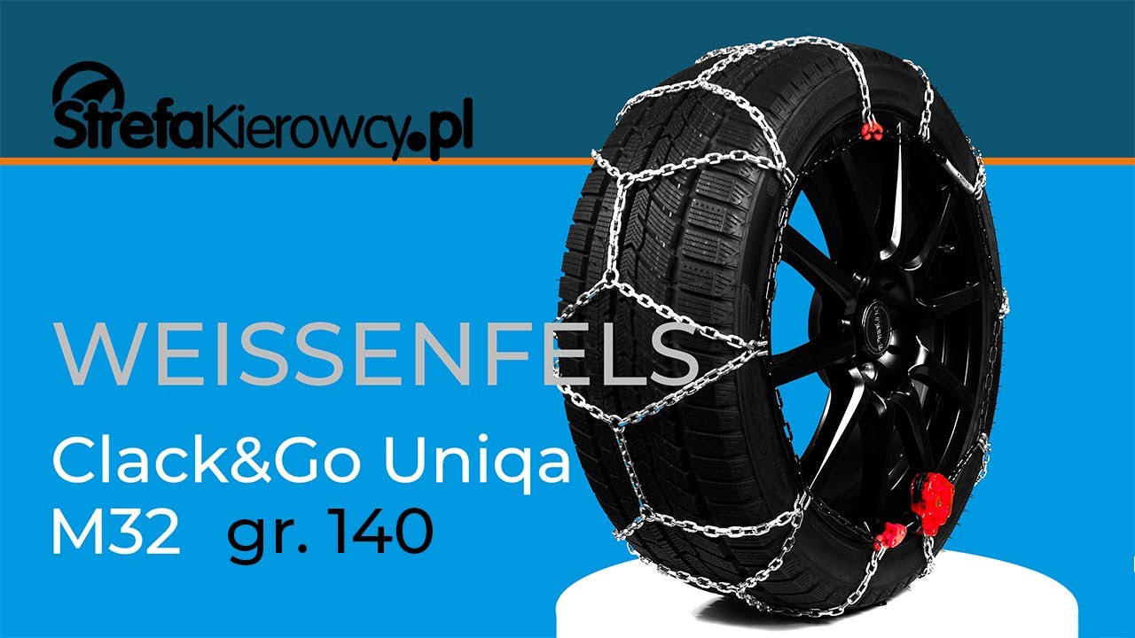 ⛓️Weissenfels Clack&Go Uniqa M32 gr. 140 - łańcuchy śniegowe - łańcuchy na koła⛓️