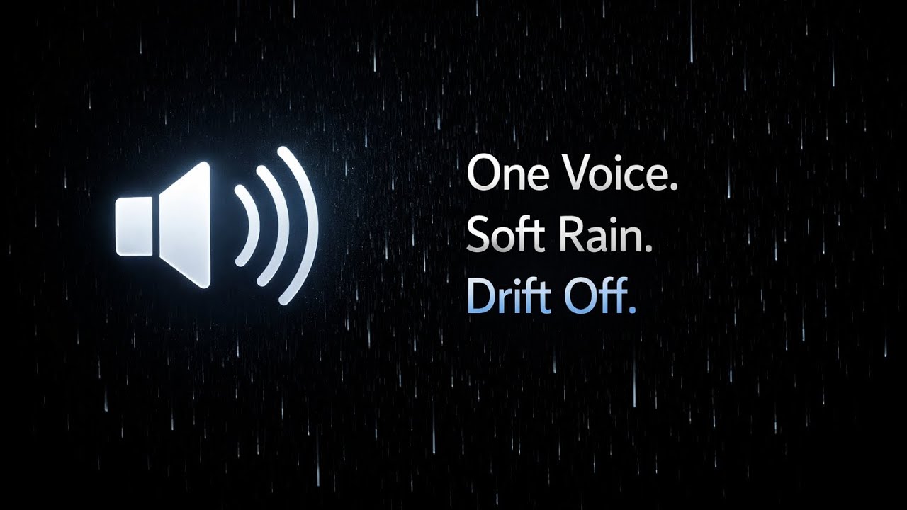 Insomnia Relief: British Voice + Soft Night Rain