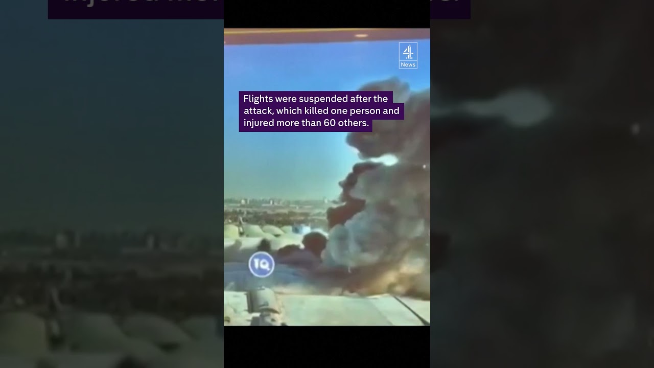 Moment drone hits Kuwait airport