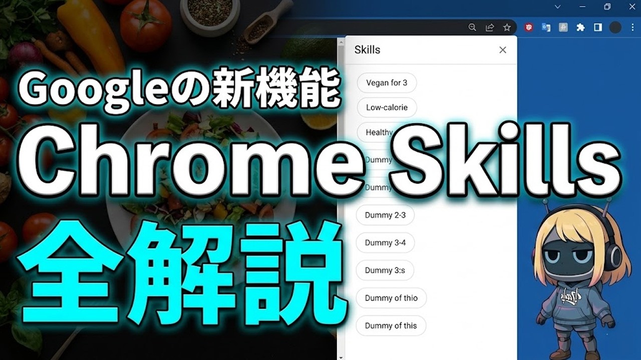 Googleの新機能「Chrome Skills」｜Geminiのプロンプトをワンクリックですべて解決！