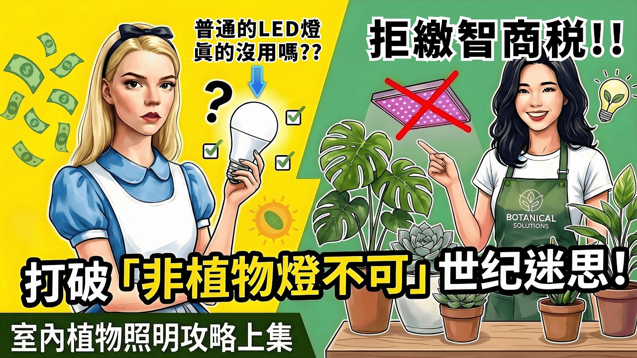 「非植物燈不可？」別再聽商人唬爛了！一般白光 LED 就能養植物！超硬核室內光照終極指南