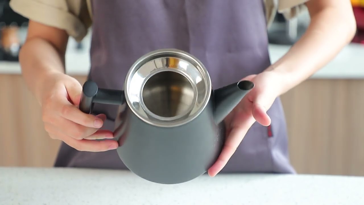 Wellway Elegant Stainless Steel Teapot with Infuser