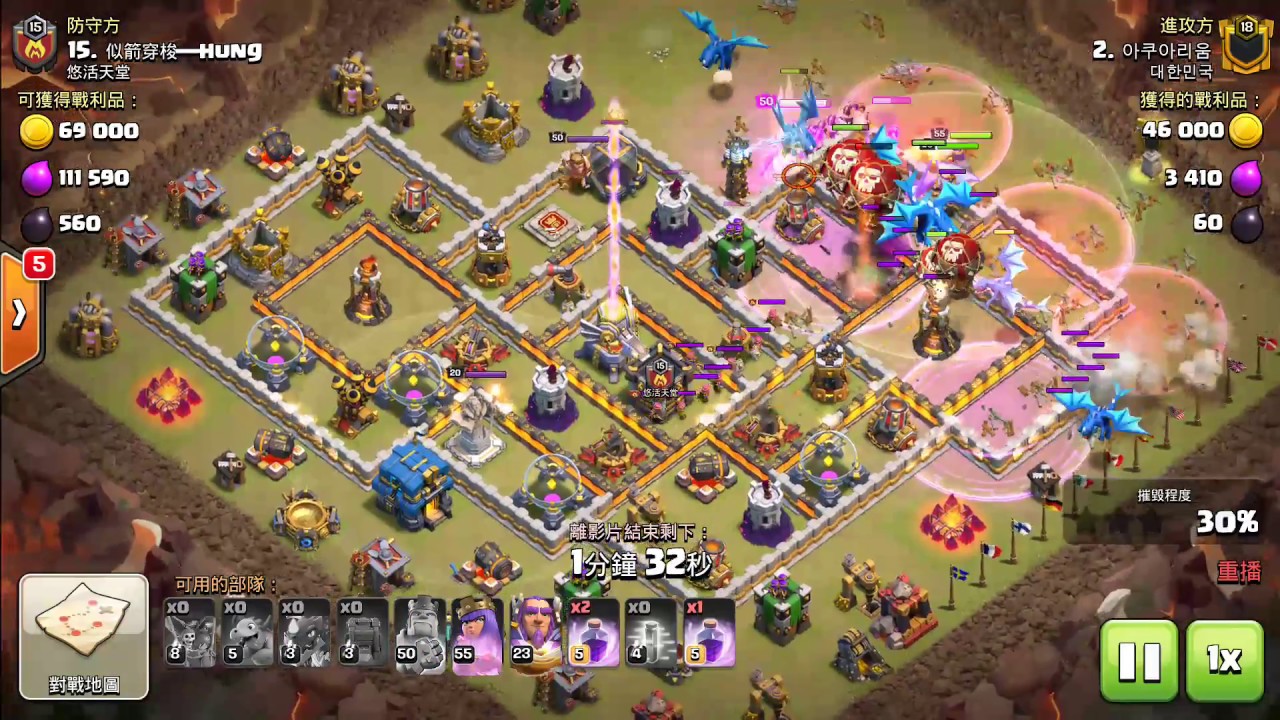 【Clash of clans】 12本的各種三星 & 電龍 豬 狗 礦工 藍胖一次看完 XD~ 2018/06/16