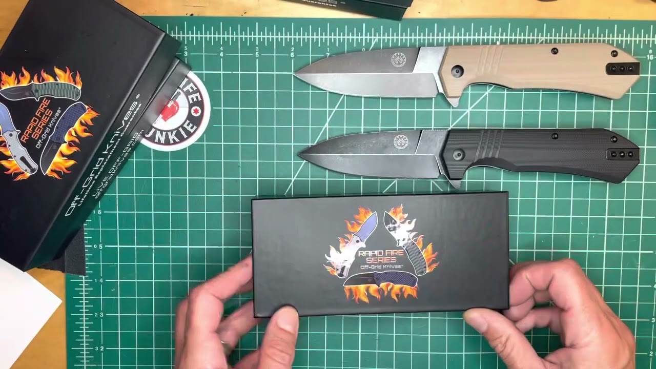Epic Unboxing -- New Off-Grid Knives Folders (Stinger XL, Baby Rhino Blackout, Rapid Fire Rescue)