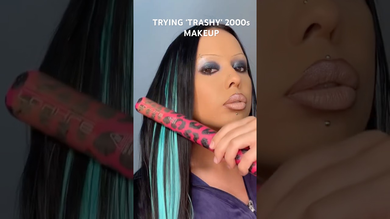 ☆Trying &lsquo;Trashy&rsquo; 2000s Makeup☆ #y2k #makeup #2000smakeup #2000s #makeuptutorial #fakepiercings #mua