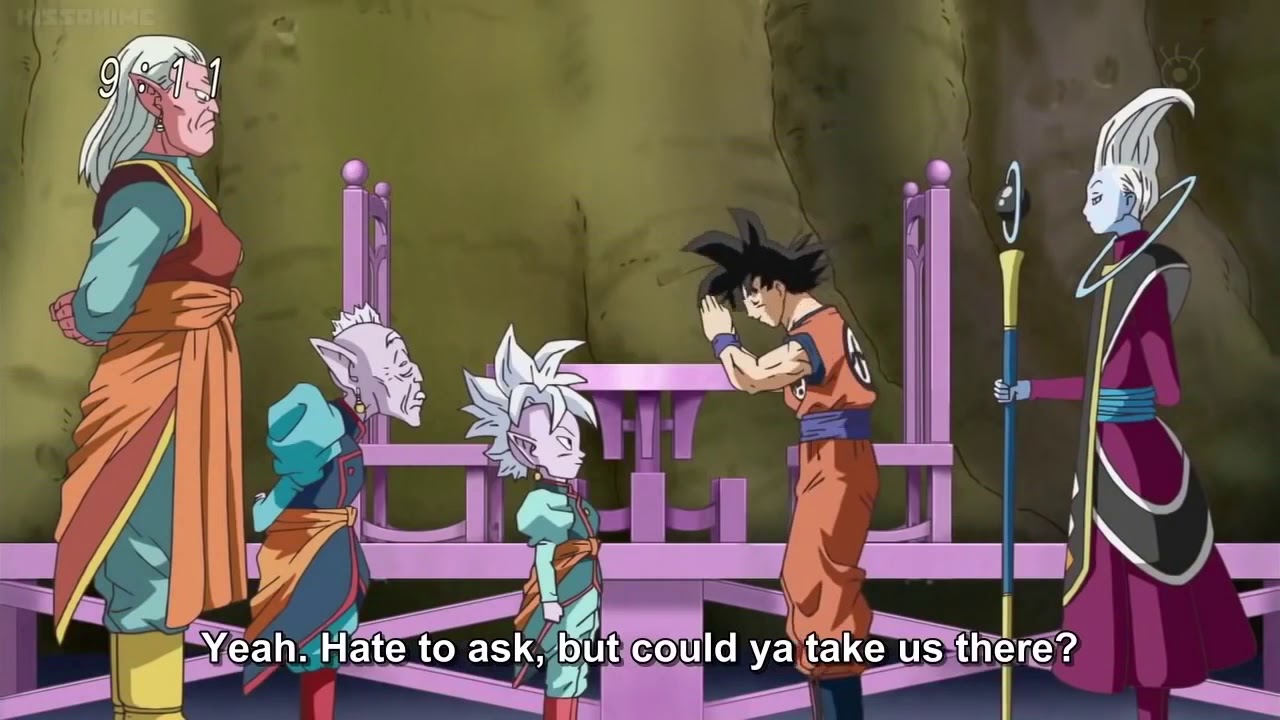 Goku meets Daishinkan for the first time