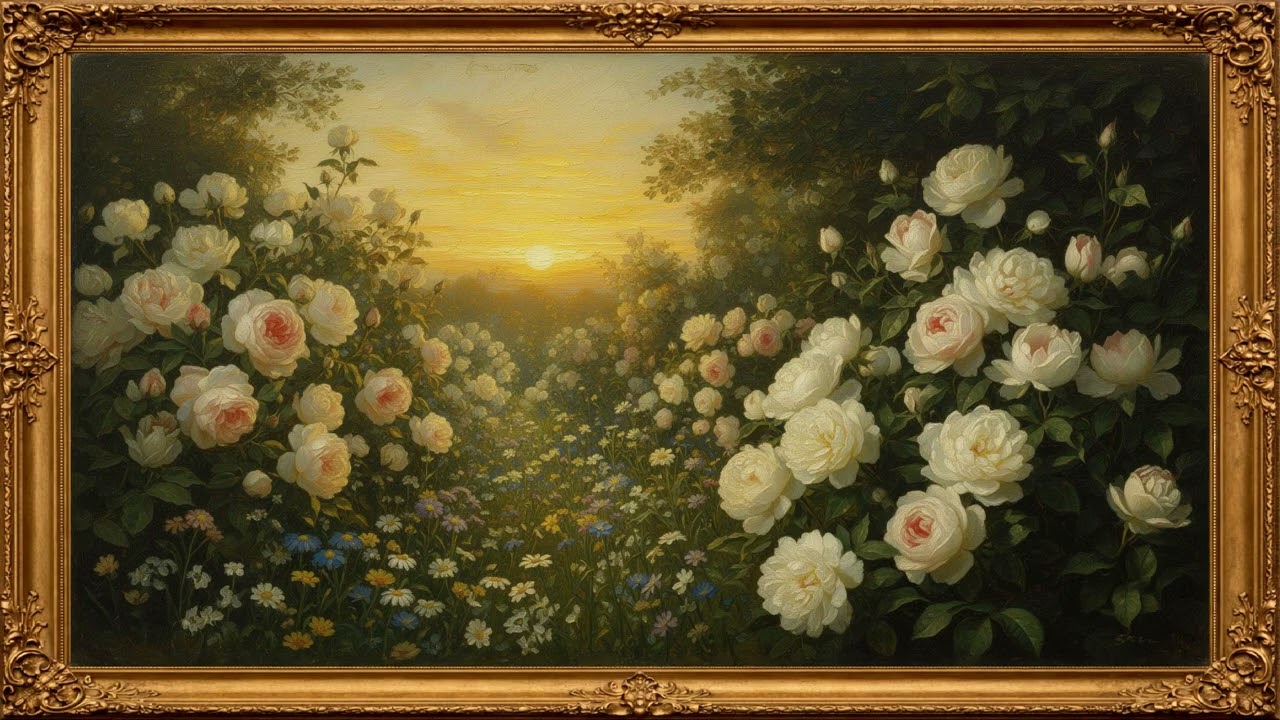 Beautiful Rose Garden in Vintage Frame — Thank you for watching