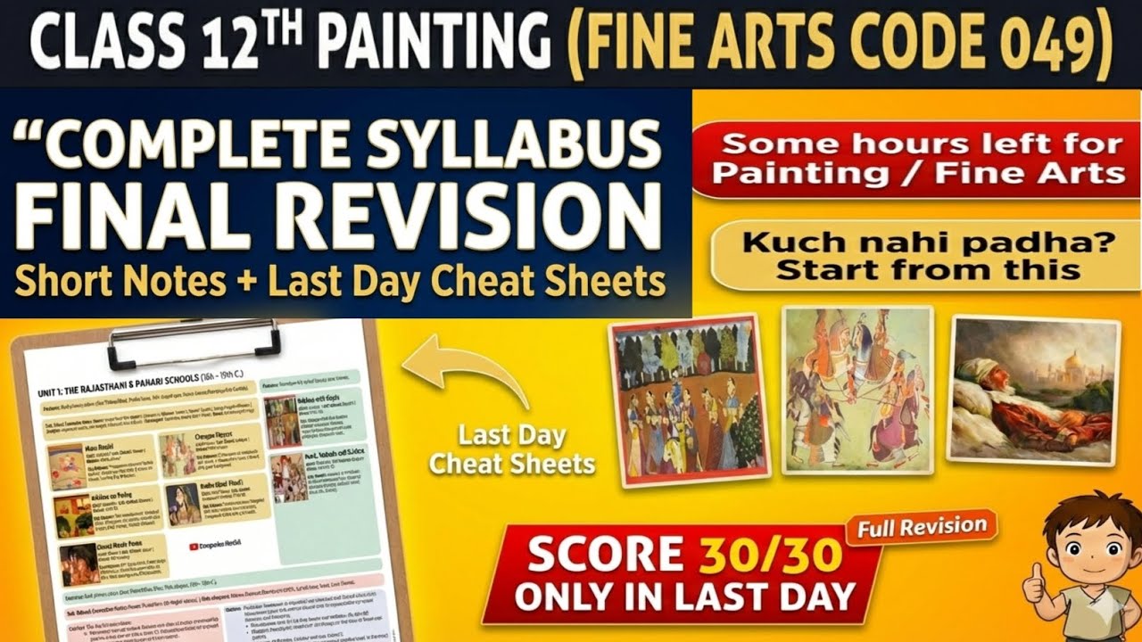 Painting ( Fine Arts ) Class 12th complete syllabus One Shot Final Revision 🔥