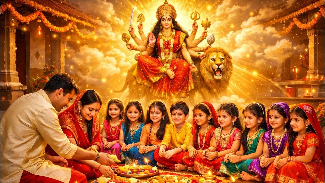 🌺 नौ कन्या पूजन भजन 🌺|Navratri Kanya Bhoj Bhajan|Jai Mata Di Navratri Special#@OKSadhviGupta-OK 