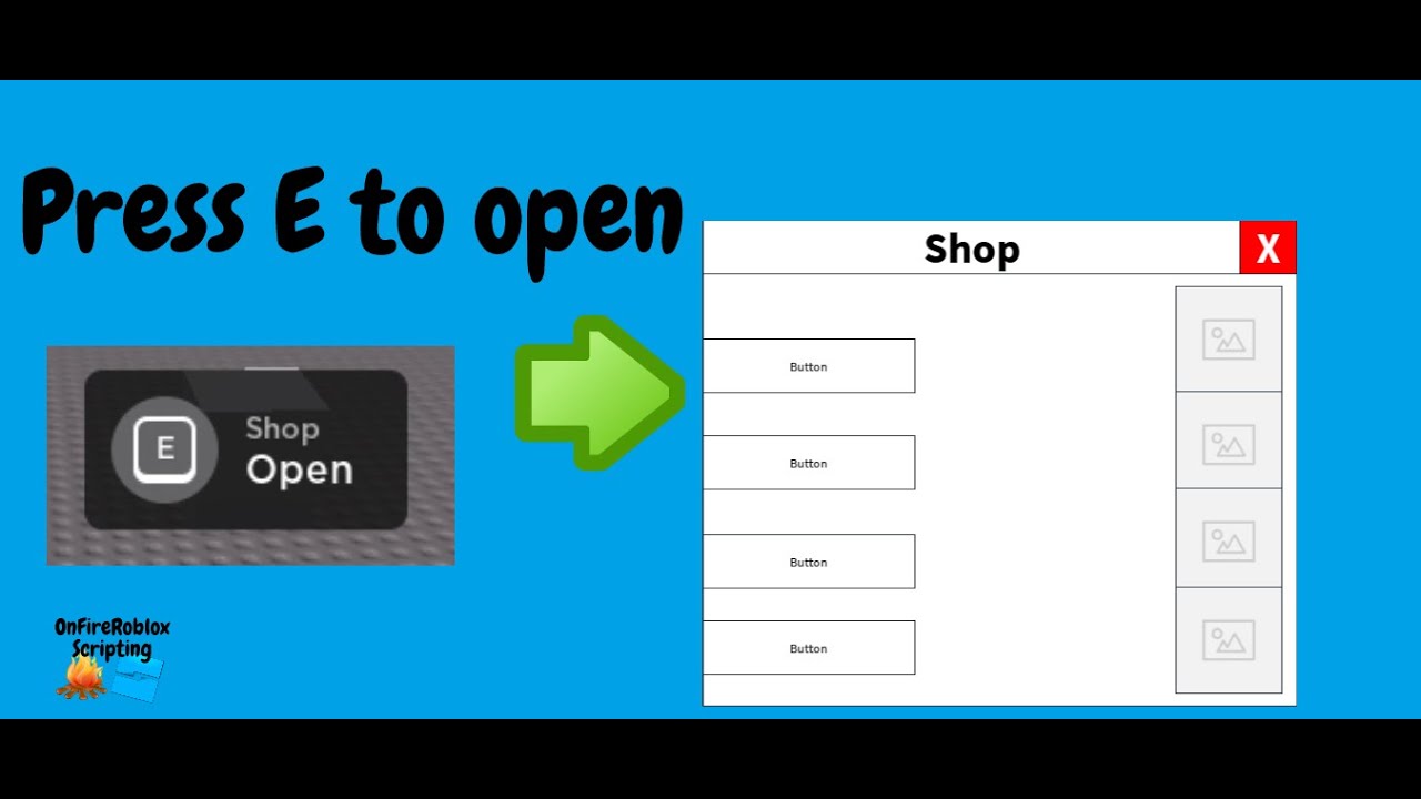 Как нажать клавишу «e» для открытия магазина в Roblox Studio!!