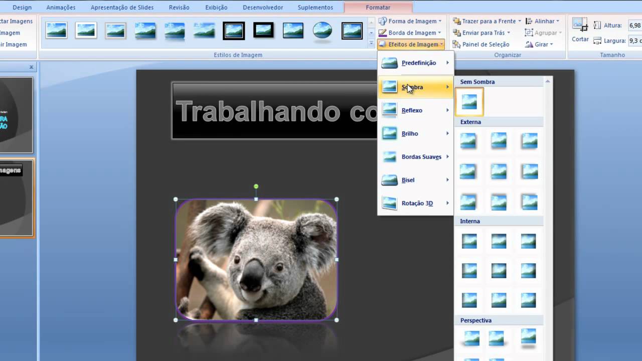 Curso de PowerPoint - Aula 5 - Inserindo e formatando imagens