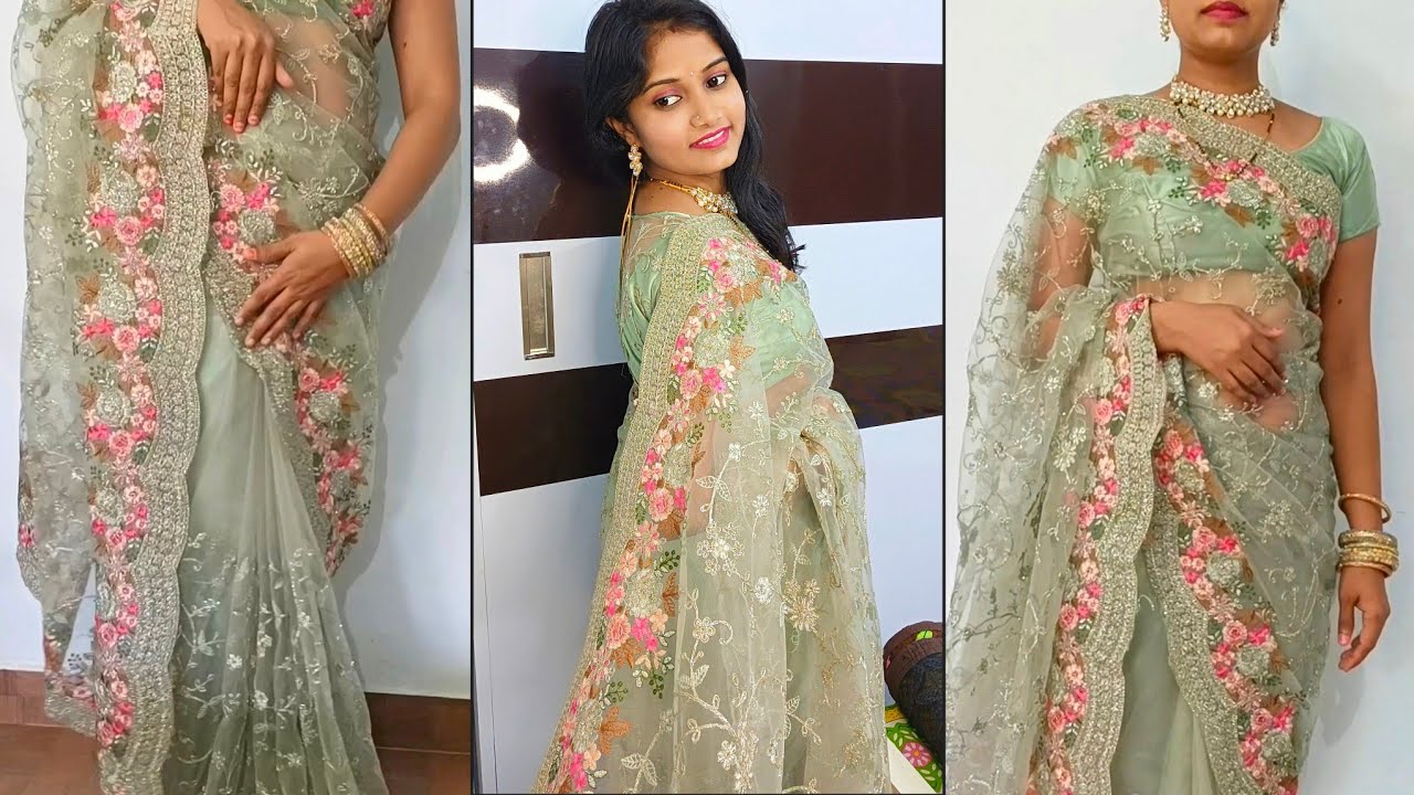 Net Heavy Saree Draping | Net Saree Kashi Ghalaychi | Net Saree Wearing Styles | Saree Draping Video