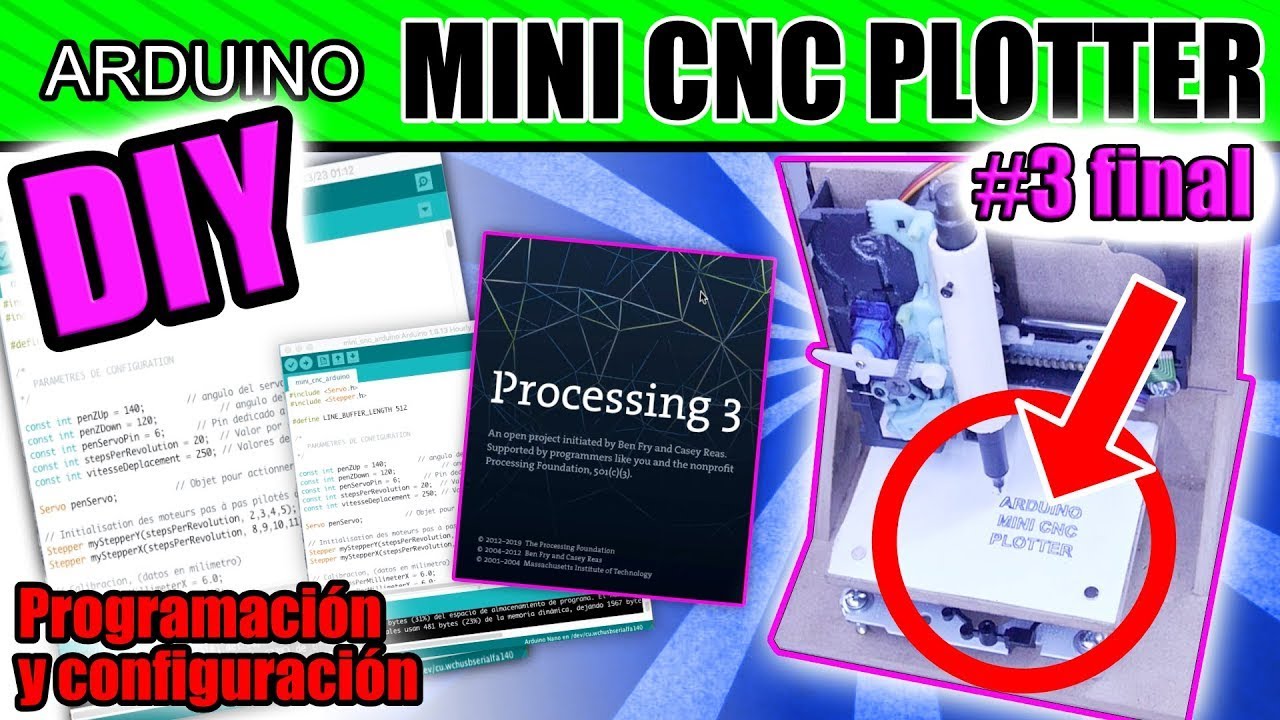 ❗PARTE #3 - HACER UN MINI CNC con bandejas de CD / DVD ,programación FINAL, Arduino + processing