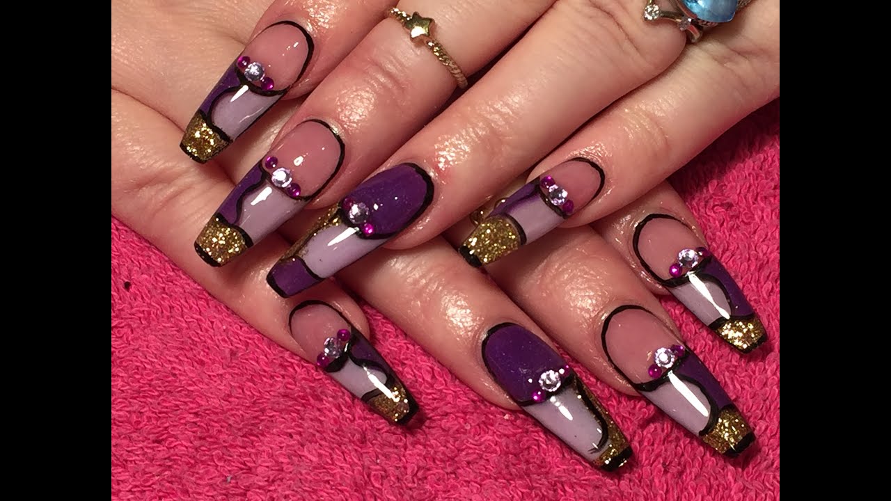 Ballerina/Coffin nails - how-to acrylic nails using crystal nails liquid and powder