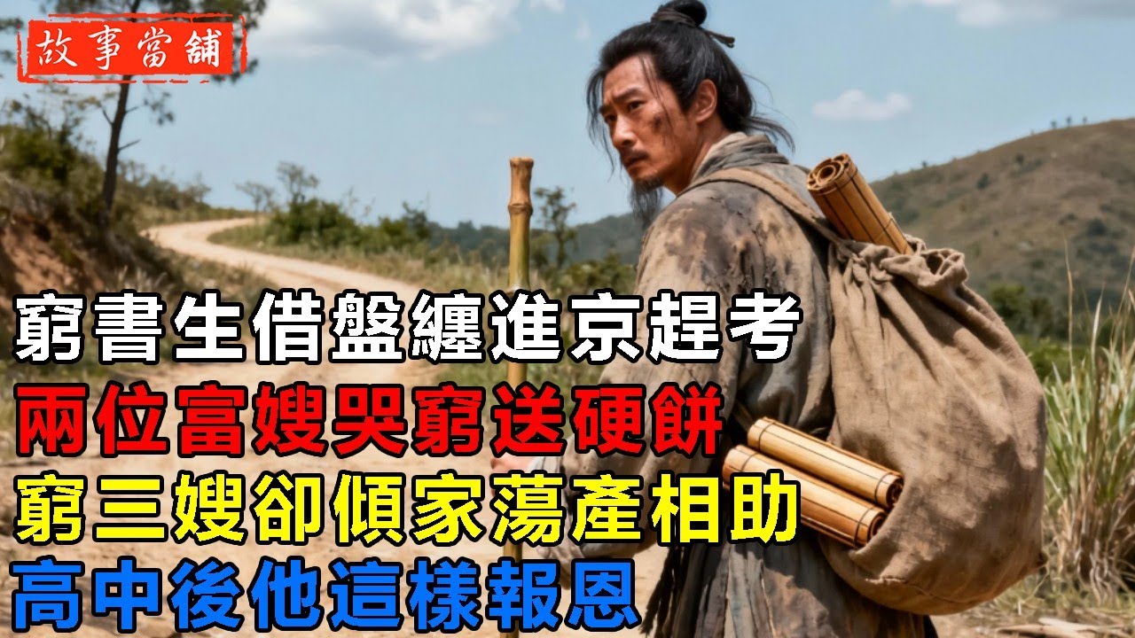 窮書生借盤纏進京趕考，兩位富嫂哭窮送硬餅，窮三嫂卻傾家蕩產相助，高中後他這樣報恩| 民間故事 | 故事當舖
