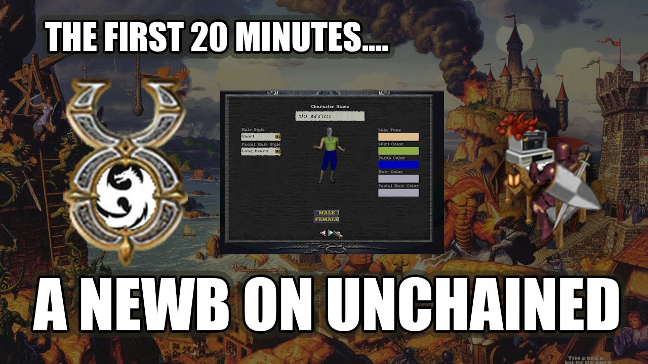 First 20 minutes of playing on UO Unchained | Setup a new character | Macros | Mastery | Gameplay