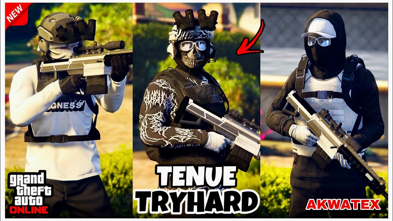 TOP 3 TENUES TRYHARD (noir et blanc) SANS CODAGE #9 FACILE À FAIRE SUR GTA 5 ONLINE EN 1.60!
