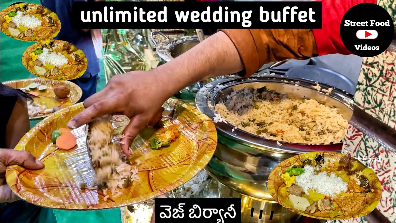 Telugu wedding Reception food | Pure veg buffet tasty items | wedding food | @StreetBuffet ￼