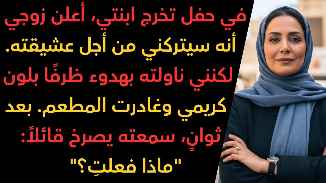 أعلن زوجي أنه سيتركني في حفل تخرج ابنتنا، لكنه بدأ بالصراخ عندما..