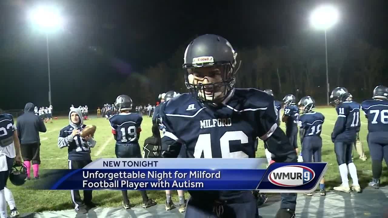 Unforgettable night for Milford football player with autism