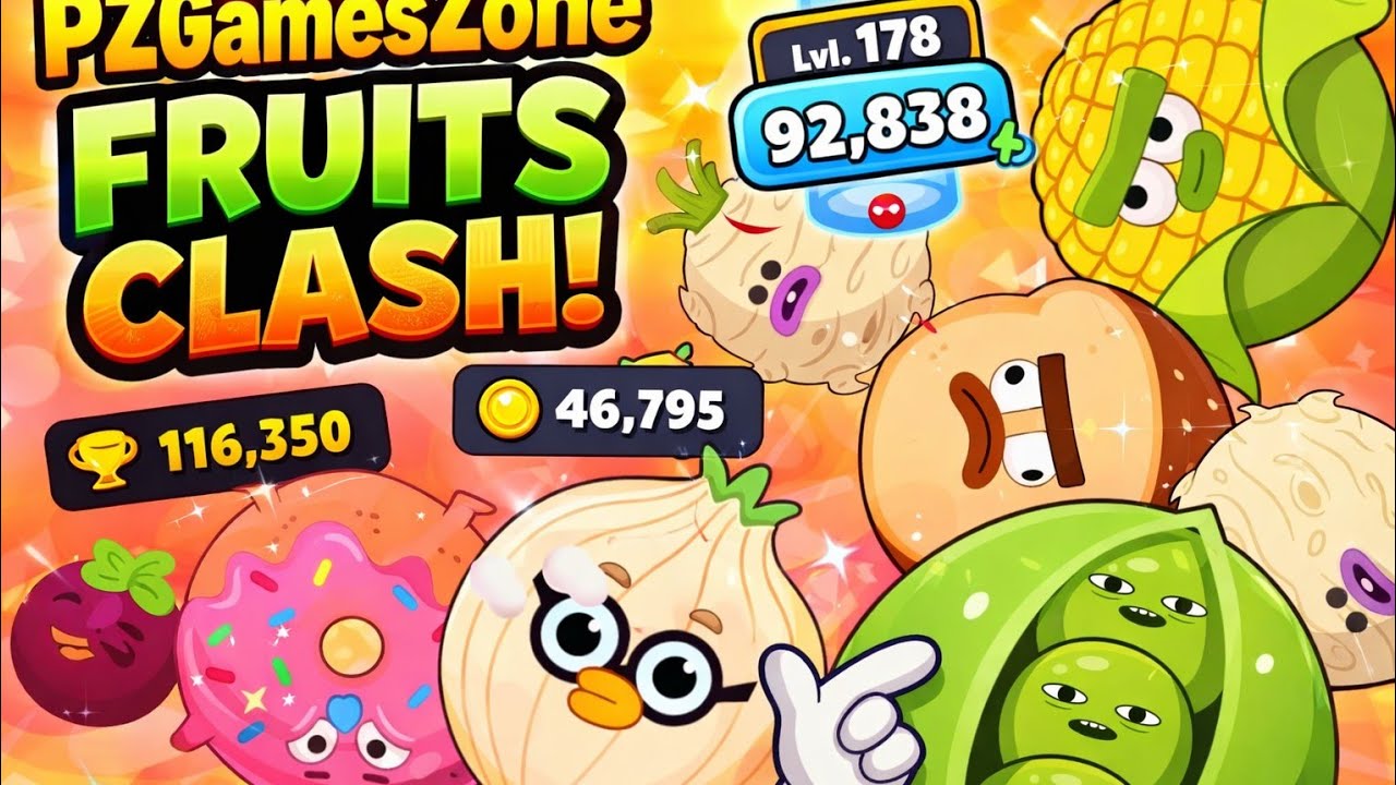 🥑 🧄 Enjoy relaxing merging of Fruits, non-stop fun  #fruitsclash #gamingbypz #trending #pzgameszone 