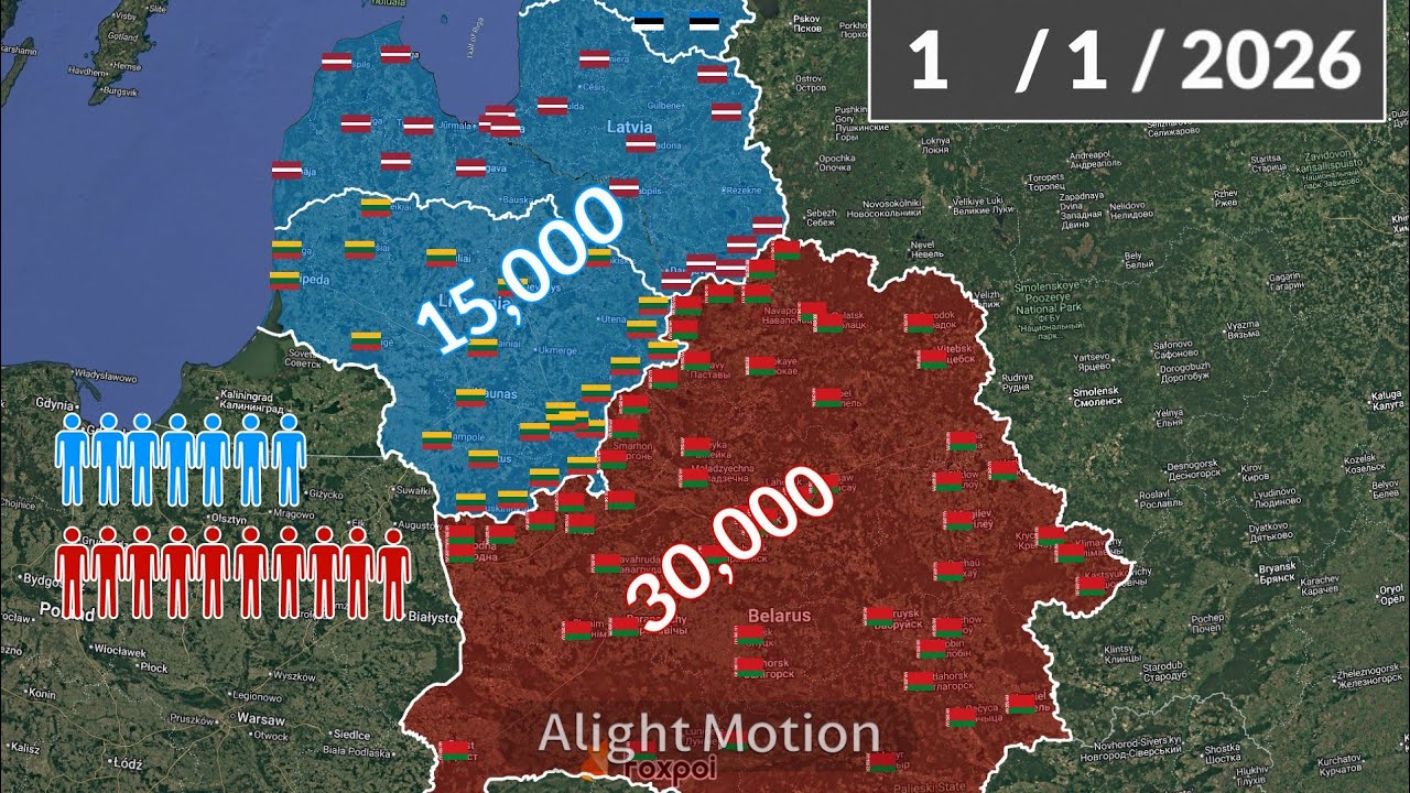 Belarus vs Baltic States using Google Earth (Only Fiction!!!)